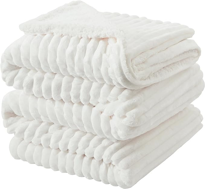 INFIIXSO Sherpa Fleece King Size Blanket - Super Soft & Warm Striped Fleece Blanket, Cozy Plush F... | Amazon (US)