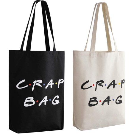 Reusable Grocery Bags Friends Show Crap Bag 2 Pack Large Canvas White | Walmart (US)