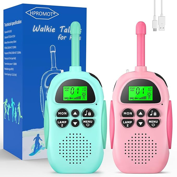 Walkie Talkies for Kids Rechargeable 2 Pack Walkie Talkies, Long Range 22 Channels 2 Way Radio Ki... | Amazon (US)