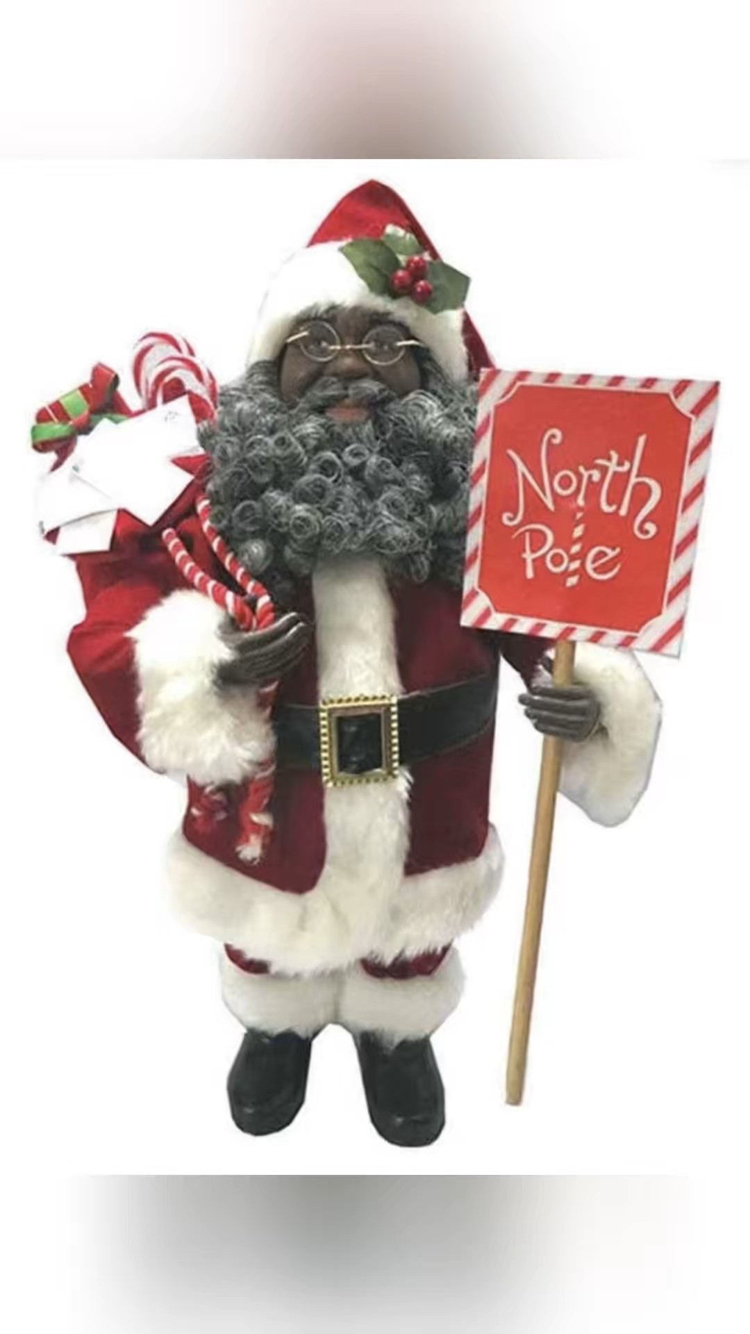 Santa's Workshop 15" Inch Standing, Black Santa North Pole Santa

#LTKHome #LTKHoliday #LTKSeasonal