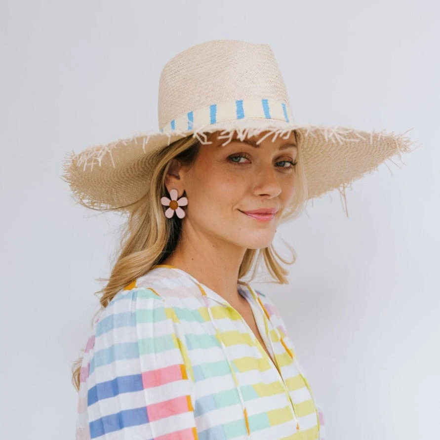 Susana Wide Brimmed Palm Fringe Hat | Sunshine Tienda