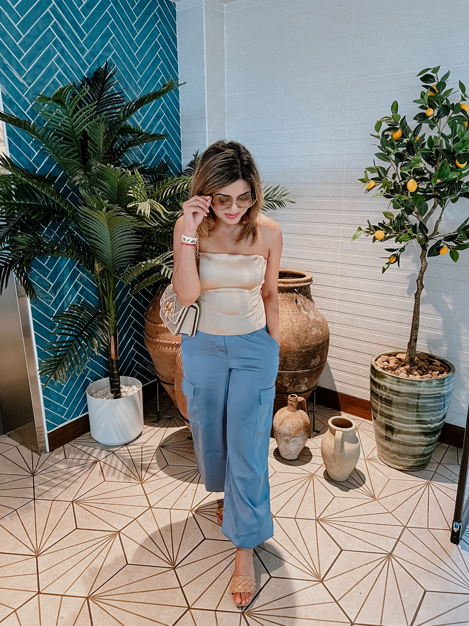 Rooftop season, outfit inspo #cargopants #parachutepants #bustier 

#LTKStyleTip