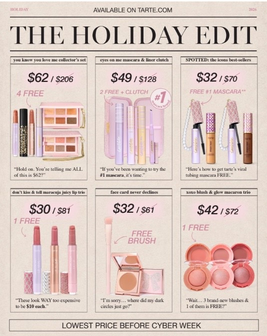 The Tarte holiday sets have arrived! Code Cassie15 stacks for an additional discount! Never happens! Run don’t walk on this deal!

#LTKSaleAlert #LTKBeauty #LTKOver40