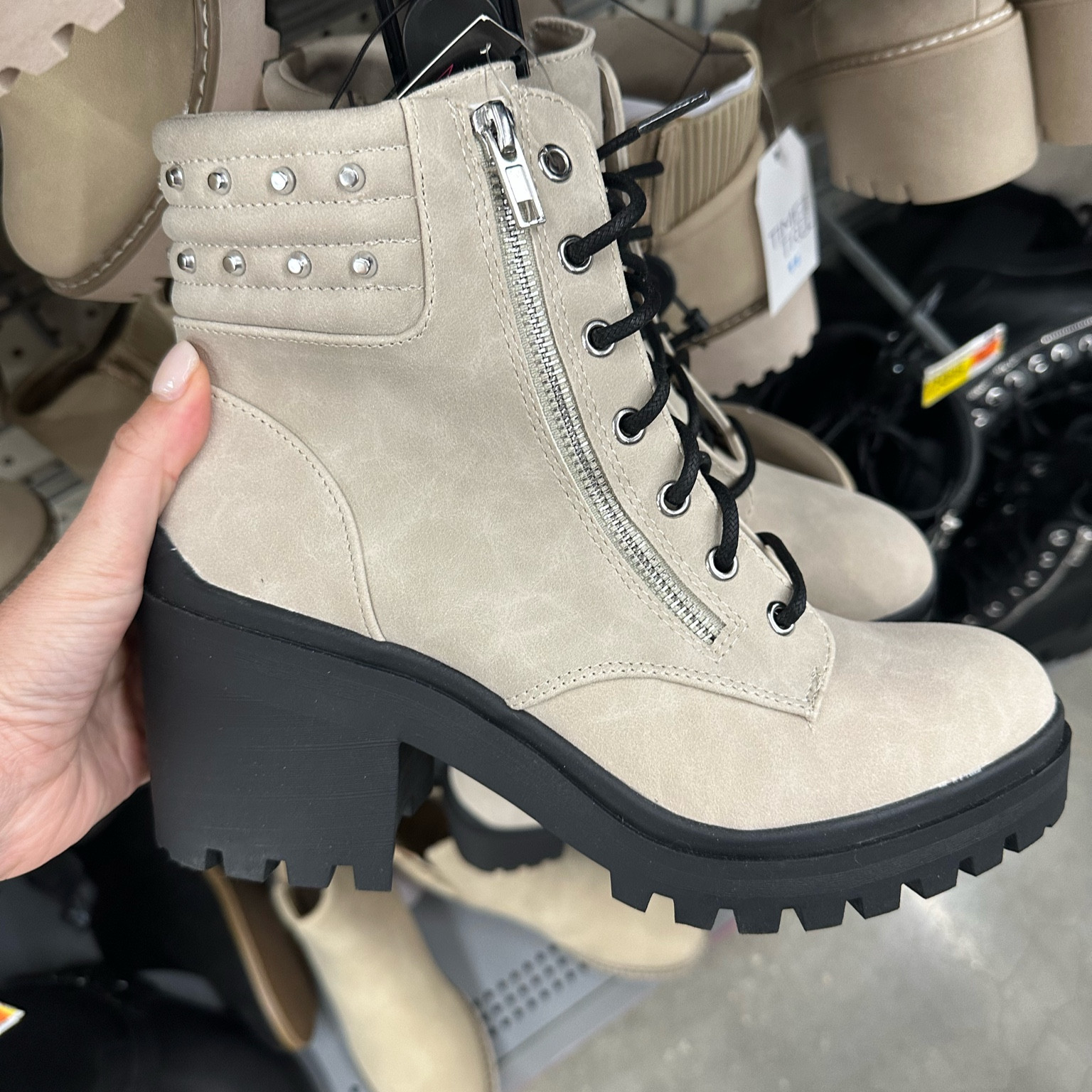 Women’s lace up beige boots 👢 lace up motto boots to dress up your holiday ‘fit 

#LTKsalealert #LTKHoliday #LTKU