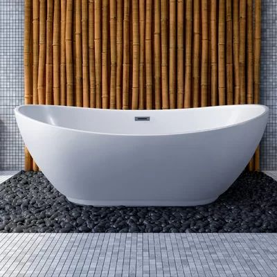 62" x 28" Freestanding Soaking Bathtub Streamline Bath | Wayfair North America