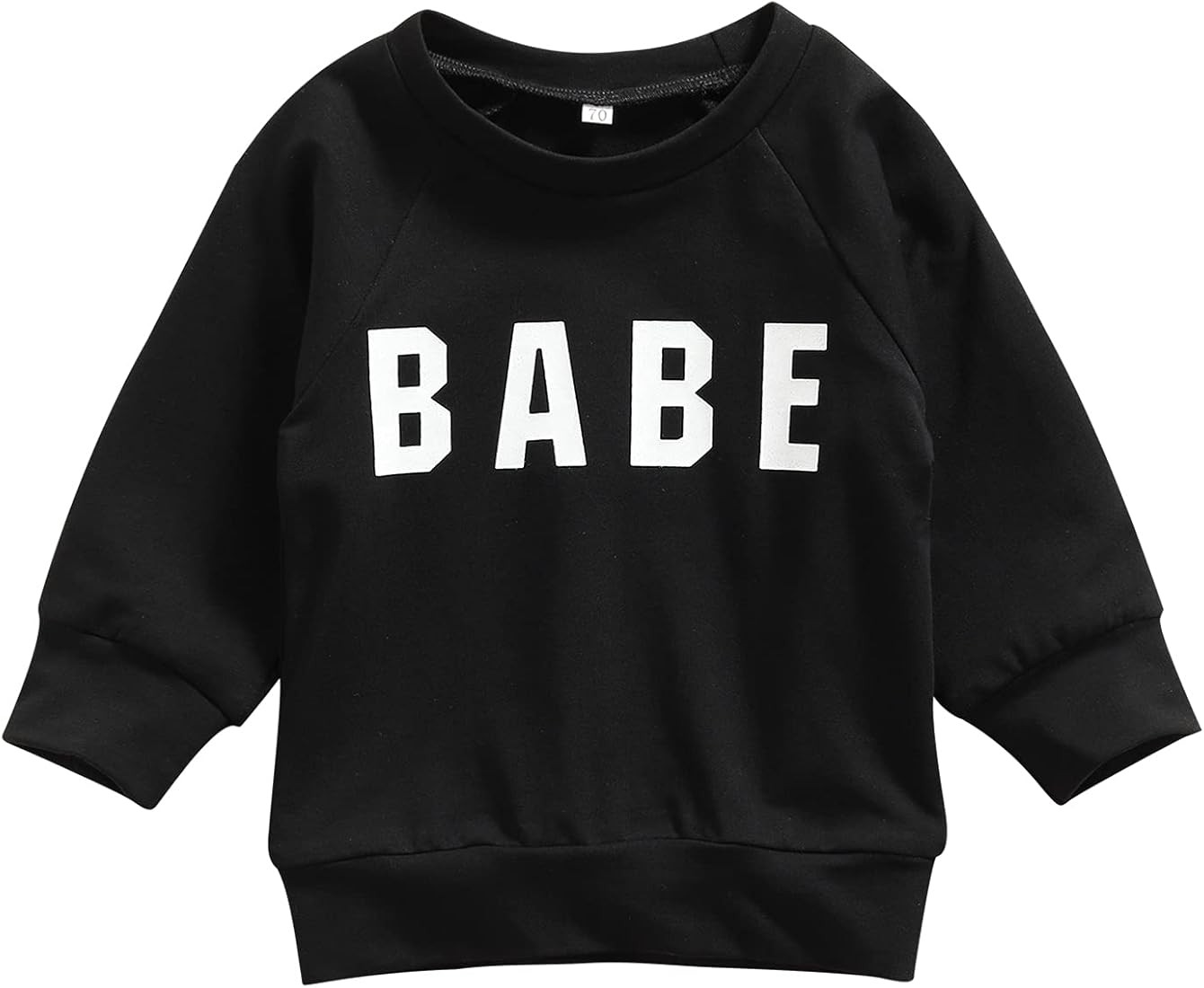Kids Infant Baby Boy Girls Clothes Babe Letter Printed Long Sleeve Pullover Sweatshirt Shirt Swea... | Amazon (US)