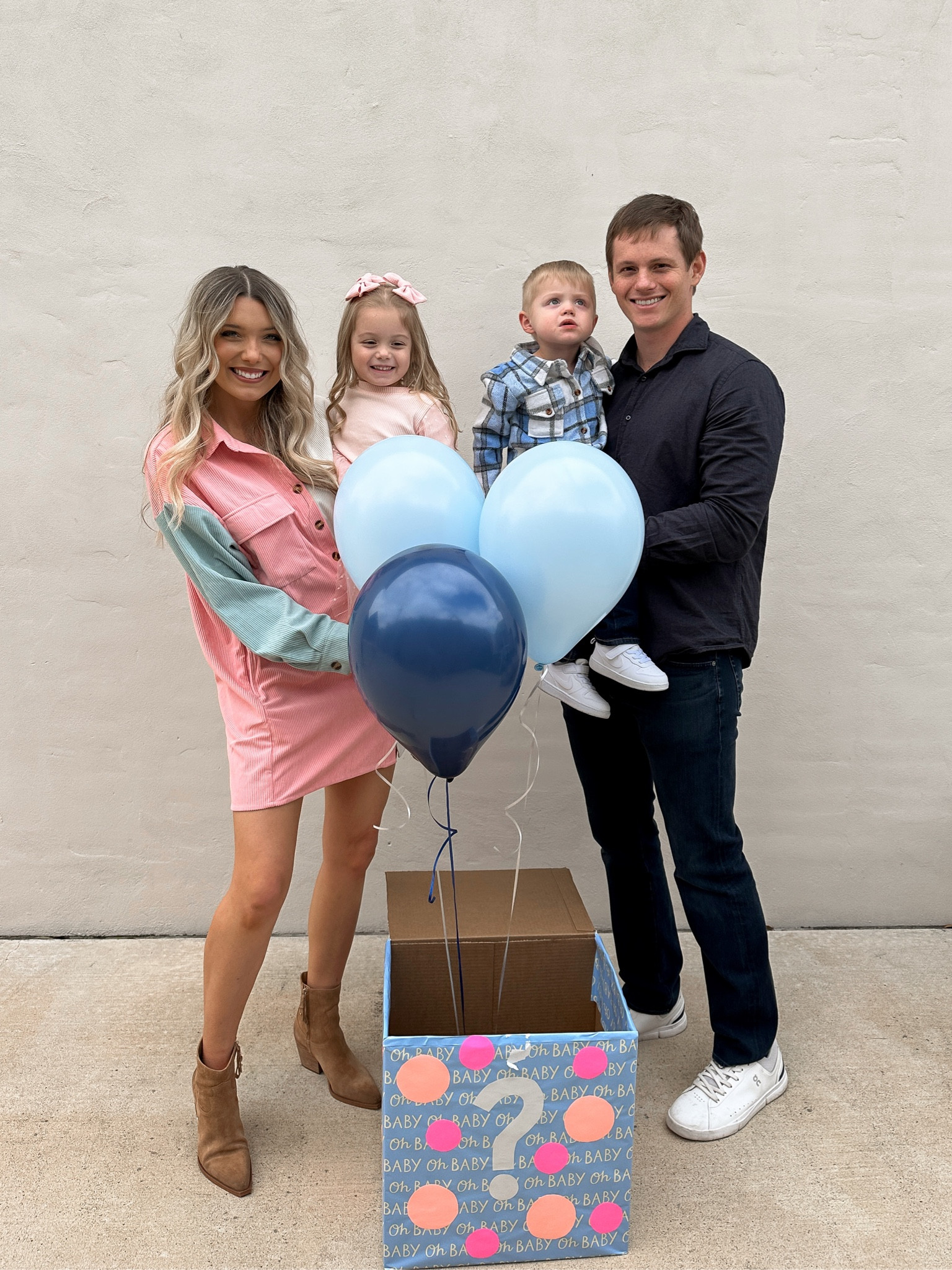 Gender reveal!

Dress: sized up to M
Boots: true to size
Kids clothes: true to size 

(Gender reveal, family, toddler girl, toddler boy, baby girl, baby boy, maternity, pregnancy, pregnant, bump friendly, Amazon outfit, ootd, men’s outfit, kids clothes, bows, fall style, winter style, amazon dress, gender reveal outfit, gender reveal dress, surprise announcement, pink dress, blue dress) 

#LTKbump #LTKkids #LTKbaby