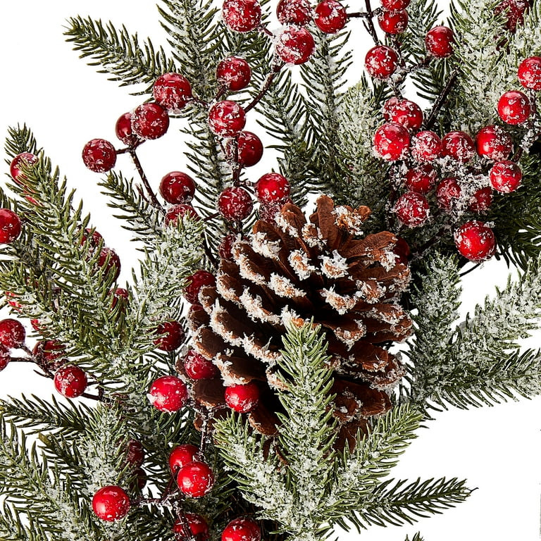 Frosted Christmas Wreath, 28 in, by Holiday Time | Walmart (US)