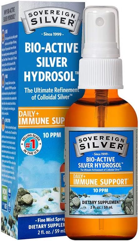 Sovereign Silver Bio-Active Silver Hydrosol for Immune Support - 10 ppm, 2oz (59mL) - Fine Mist S... | Amazon (US)