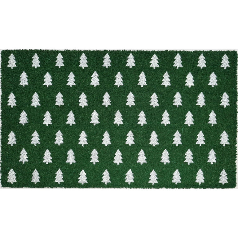 Holiday Time Green Pine Tree Coir Fiber Doormat 18"x30" | Walmart (US)