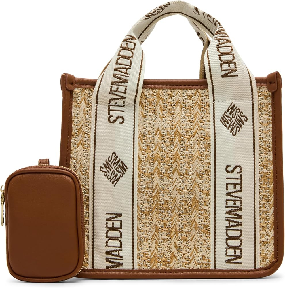 Steve Madden Women's Steve Madden Bwebber Small Straw Satchel | Amazon (US)