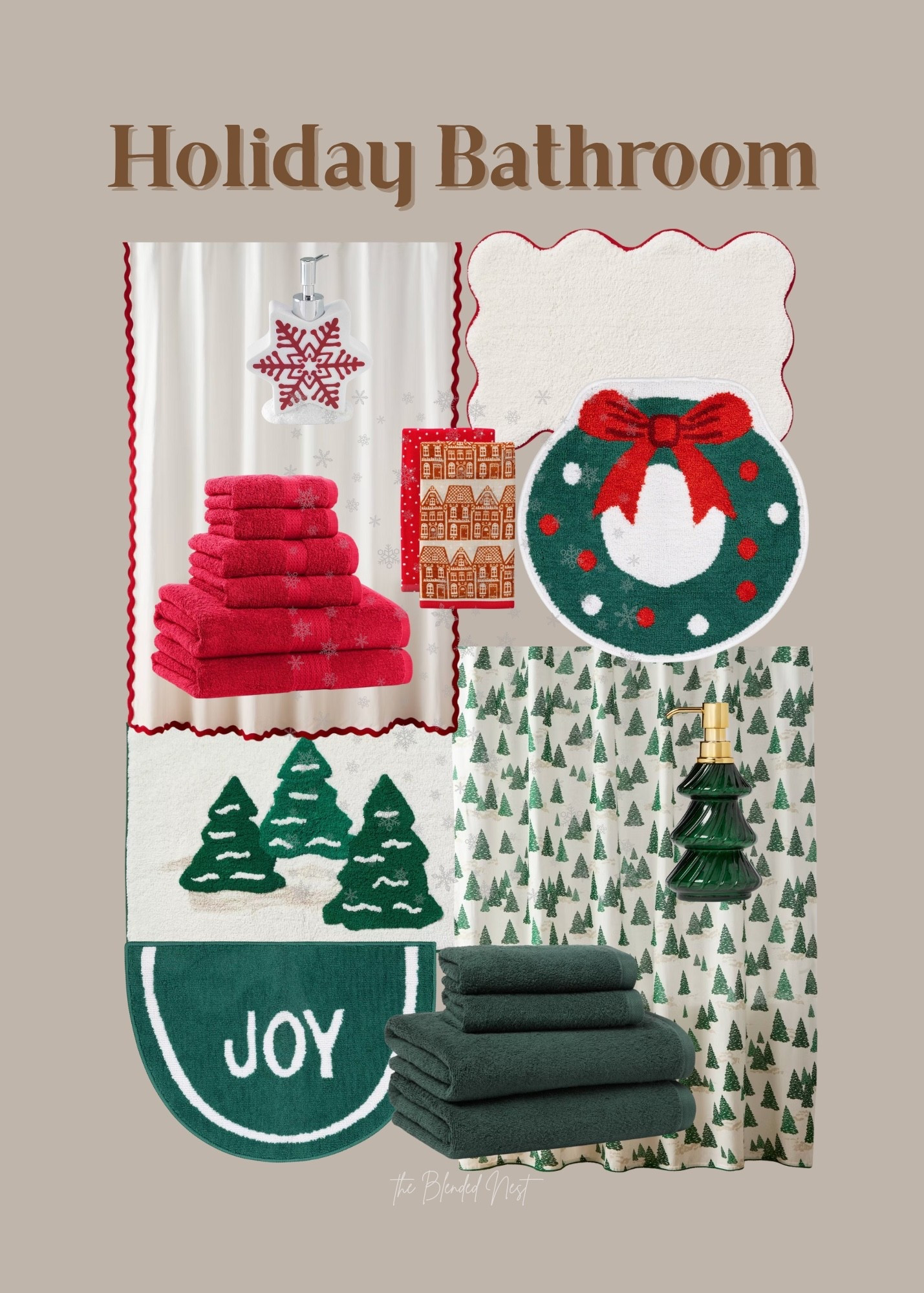 If you’re looking for traditional holiday items for your bathroom, here they are!  Change things up a bit to welcome those guests.  

#LTKSeasonal #LTKSaleAlert #LTKHoliday