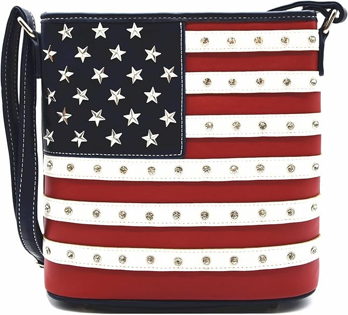 WESTERN ORIGIN American Flag Stars and Stripes Studs Crossbody Handbag USA Patriotic Women Purse ... | Amazon (US)