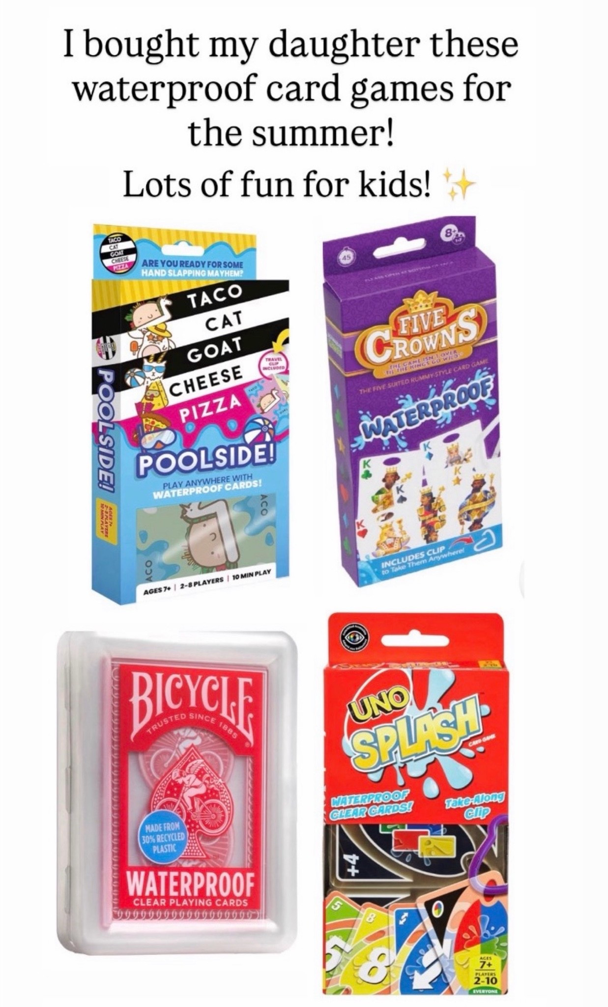 Waterproof card games for kids

#LTKKids #LTKmomlife