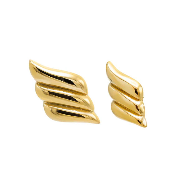 Solid Triple Wave On The Ear Stud Earring | Adina Eden