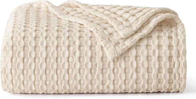 Bedsure Cooling Cotton Waffle Twin XL Blanket - Lightweight Breathable Blanket of Rayon Derived f... | Amazon (US)