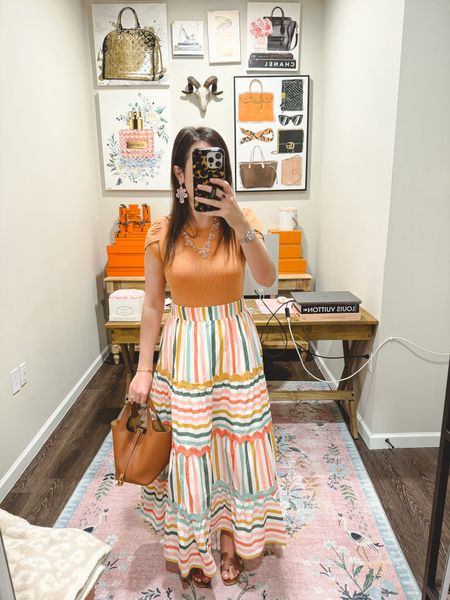 Amazon bodysuit with stripe maxi skirt and Kendra Scott jewelry 



#LTKstyletip #LTKfindsunder100 #LTKSeasonal