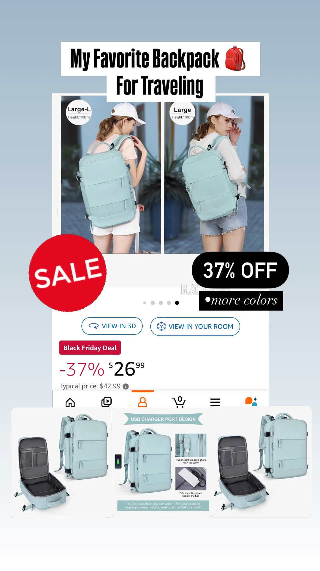 Black Friday Deal going on right now! Large travel backpack 🎒 comes in multiple colors, sturdy, lots of pockets! Definitely a keeper!! 37% off

Black Friday, sale, travel, school, Christmas, holiday, gift ideas, gift guide, gifts for her, gifts for him, amazon

#LTKSaleAlert #LTKItBag #LTKFindsUnder50