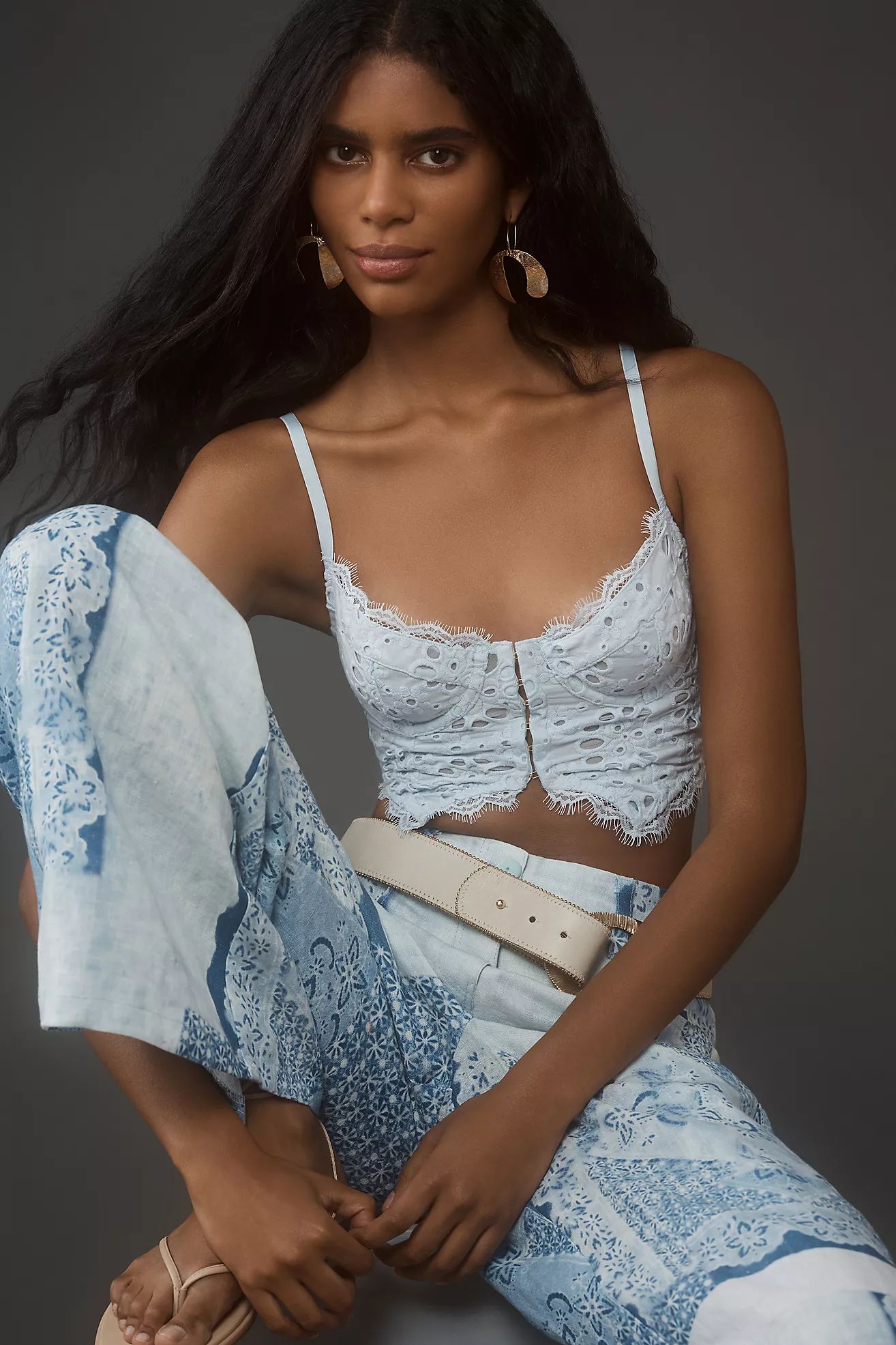 By Anthropologie Eyelet Corset Top | Anthropologie (US)