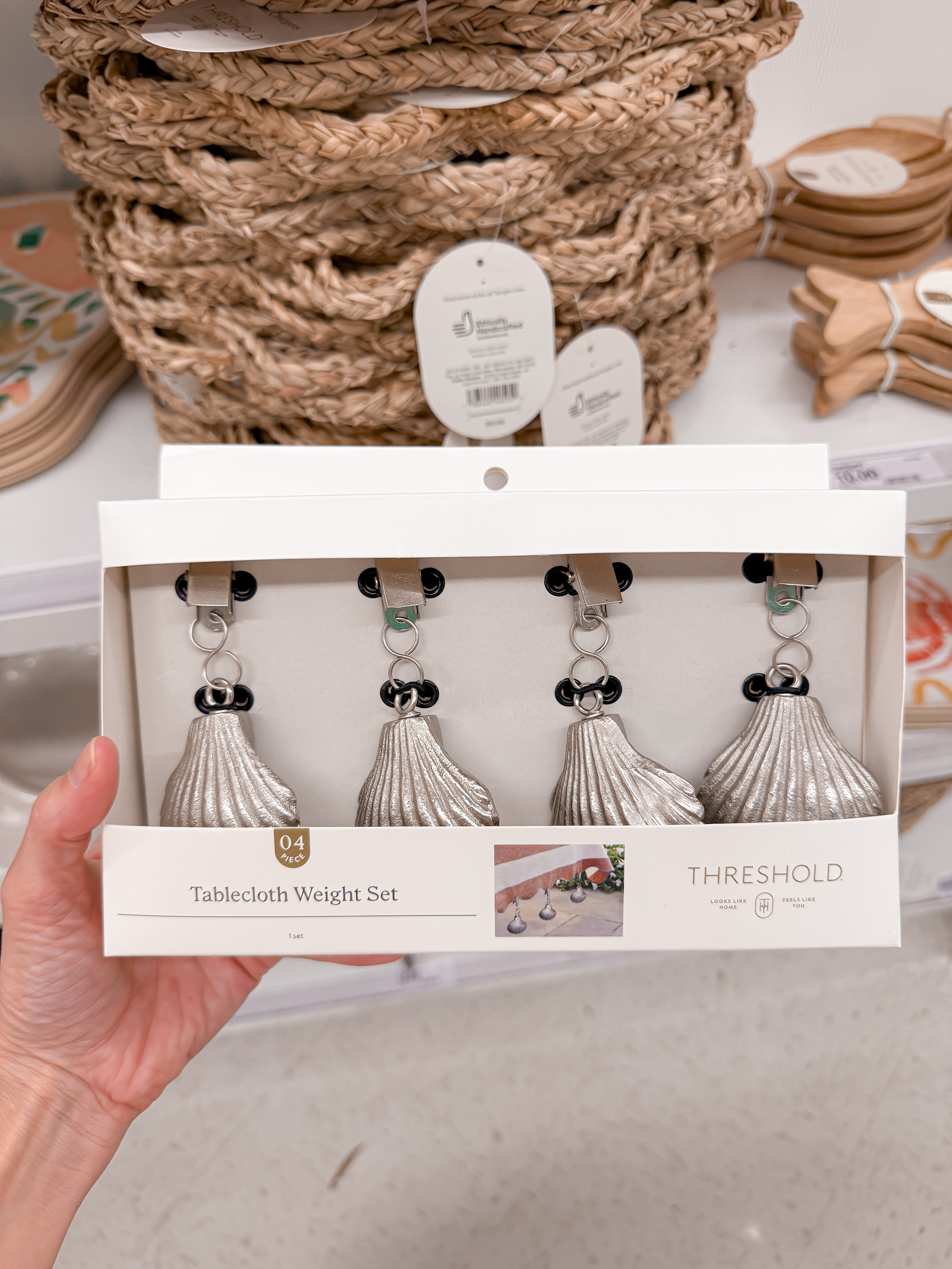 Metal shell tablecloth weights at Target!

#LTKHome #LTKStyleTip