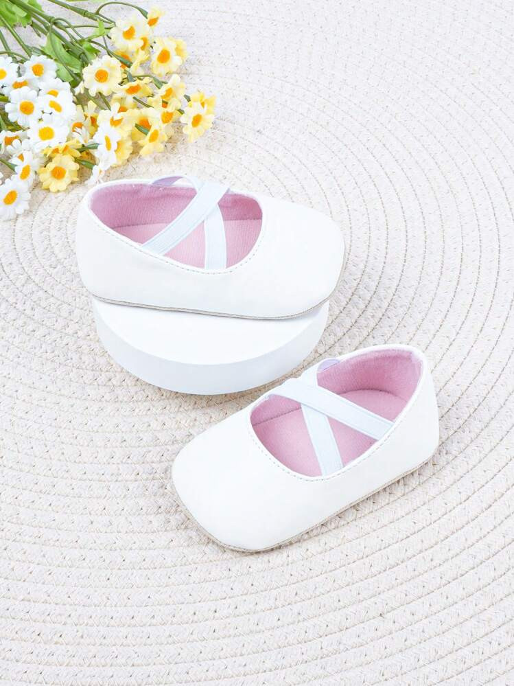 Infant Girls' & Boys' Fashionable Flat Shoes For Autumn And Winter, Simple Yet Comfortable White ... | SHEIN