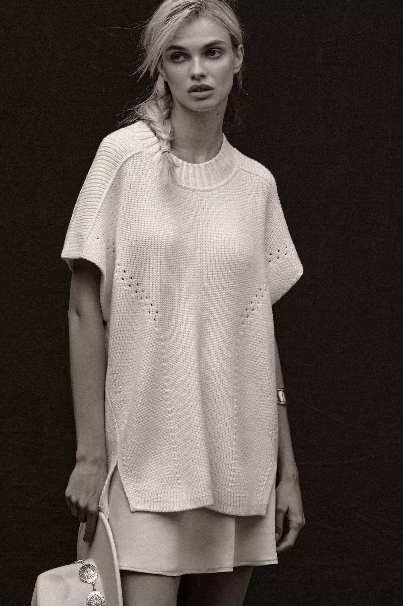 Maeve Short-Sleeve Oversized Sweater | Anthropologie (US)