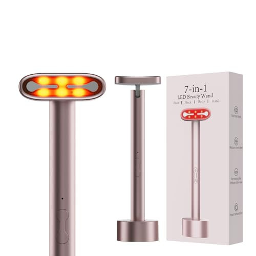 Peloopoty Red Light Therapy Wand for Face and Neck, 7 Colors LED Facial Light Therapy Face Eye Beauty Tool at Home | Amazon (US)