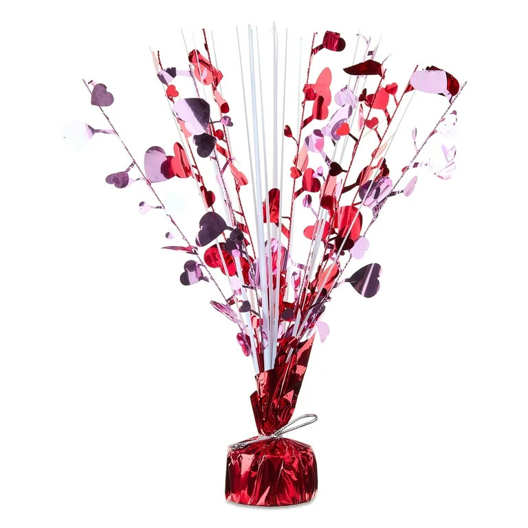 Hearts Foil Spray Centerpiece, Red, 11", Valentine's Day by Way To Celebrate | Walmart (US)