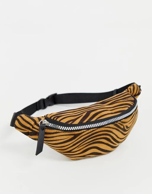 New Look zip detail fanny pack in zebra | ASOS US