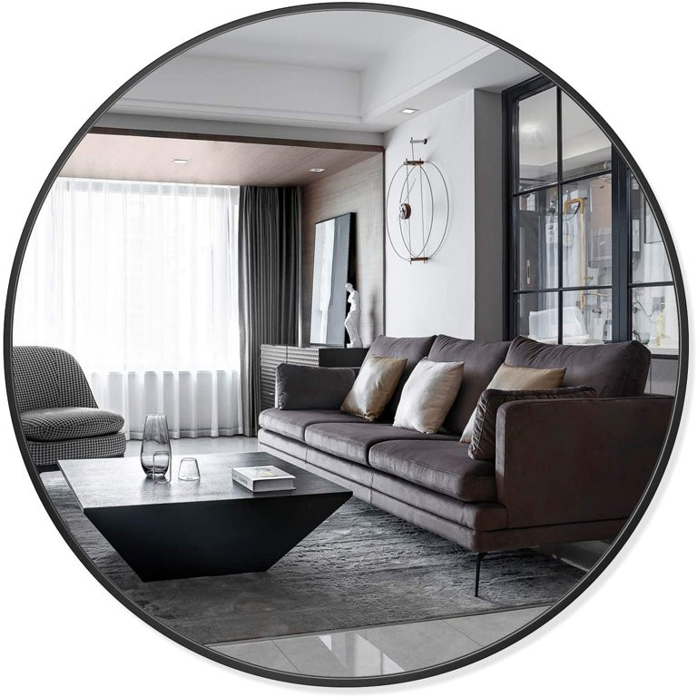 NeuType 36" Wall Round Mirror, Wall-Mounted Mirror Decorative Mirror Aluminum Alloy Frame, Bevele... | Walmart (US)