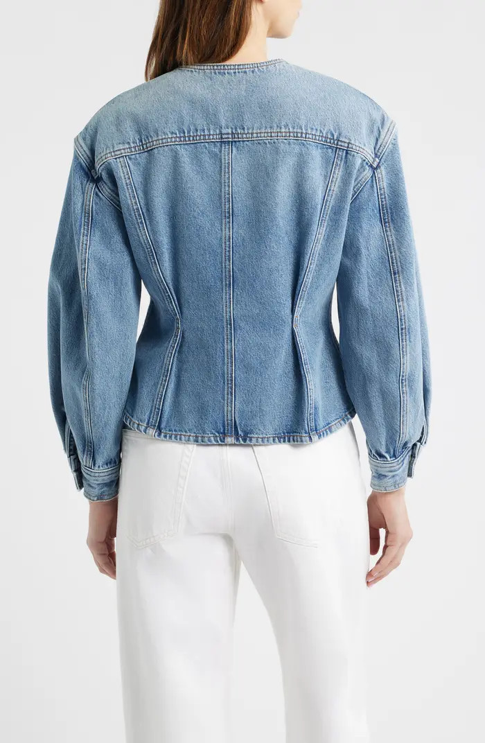 The Nipped Collarless Denim Jacket | Nordstrom
