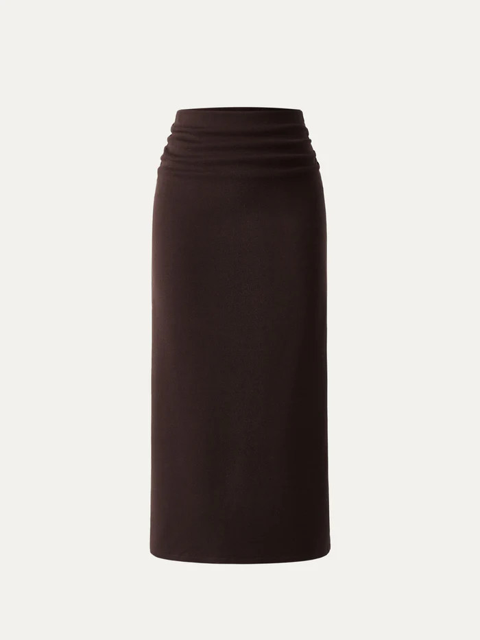 MaxWarm Ruched Side Pencil Maxi Skirt | OGLmove