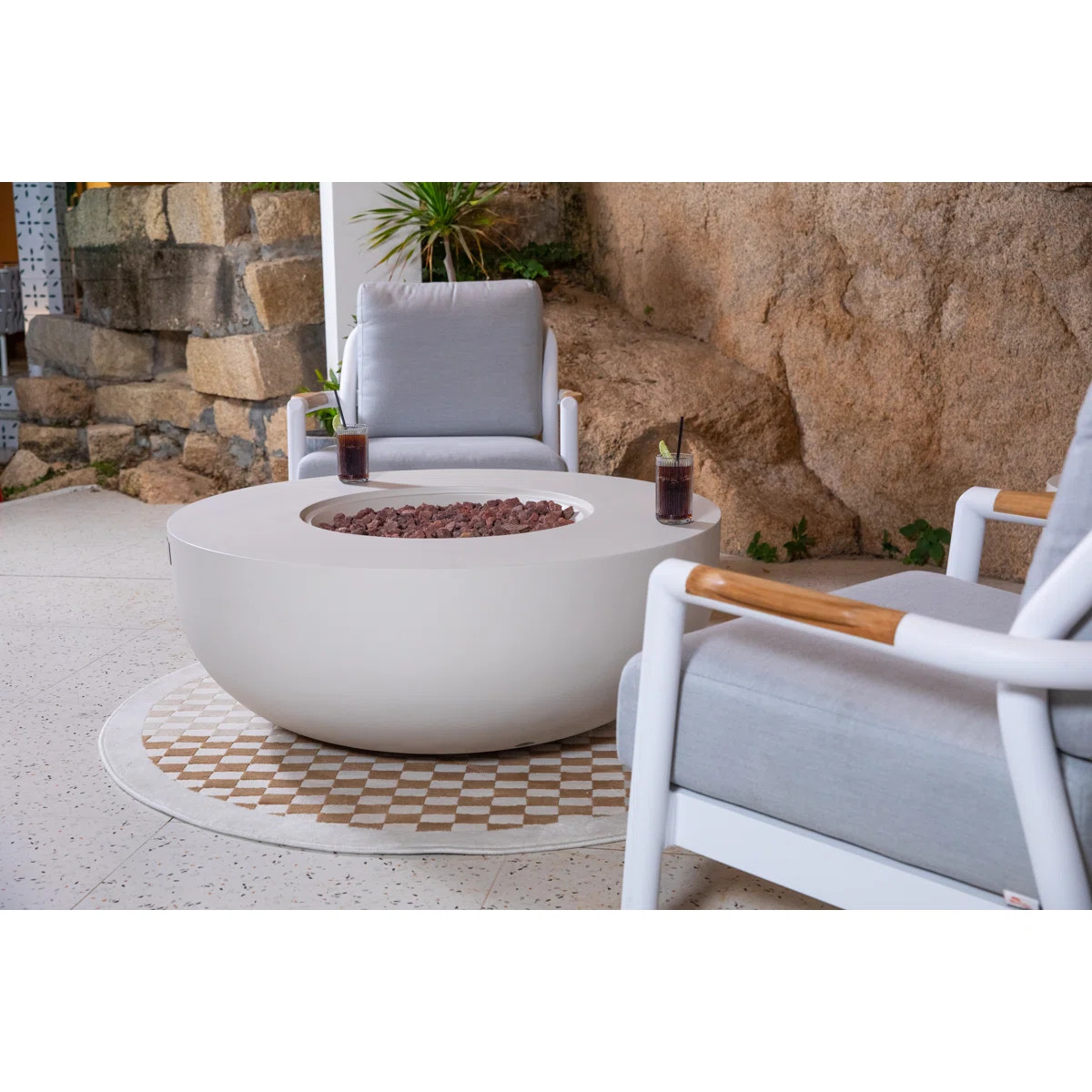 Eclipse 44" Dia x 17" H Round Concrete Outdoor Fire Pit Table | Wayfair North America
