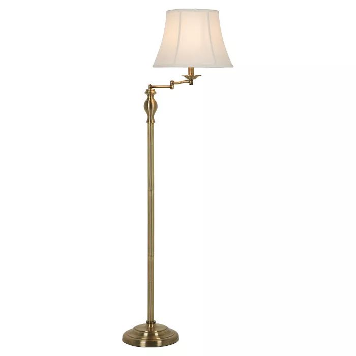 60" 3-way Swing Arm Metal Floor Lamp Antique Brass - Fangio Lighting | Target