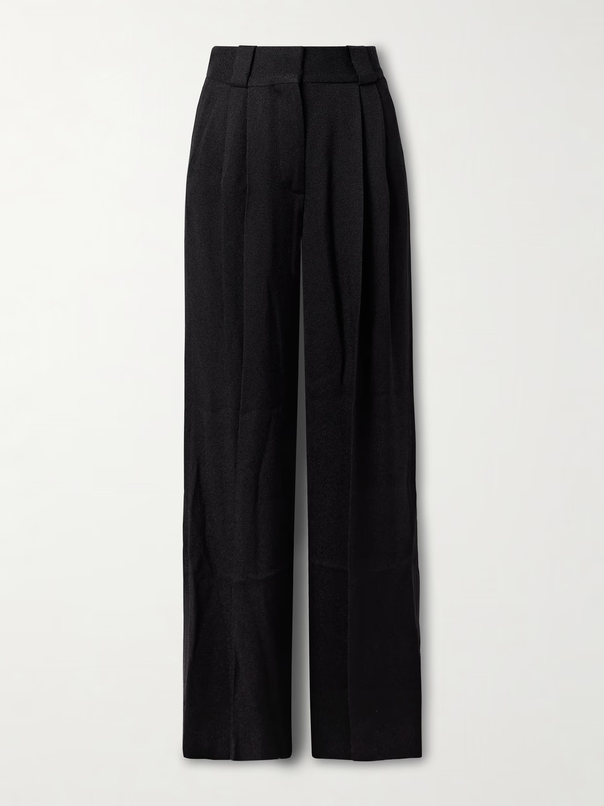 BLAZÉ Milano - Husi Pleated Crepe Straight-leg Pants - Black | NET-A-PORTER (US)
