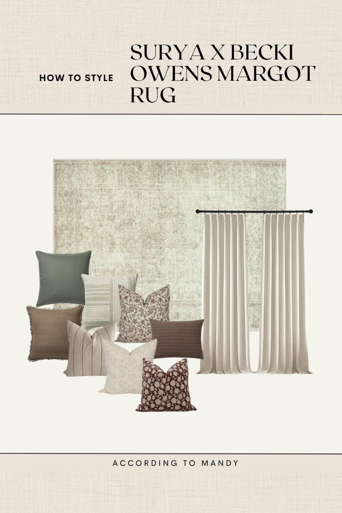 How to style the Surya x Becki Owens coordinating with pillows and curtains 

#LTKunder100 #LTKFind #LTKunder50