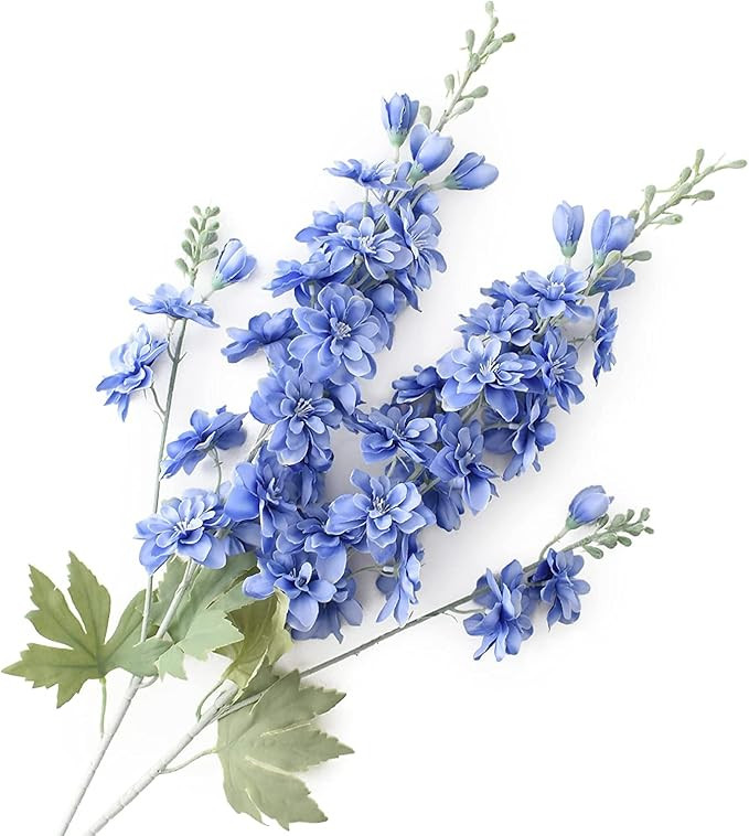 HUIANER 2Pcs Artificial Delphinium Flowers with Long Stem, Fake Violet Silk Flowers Plant Faux Fl... | Amazon (CA)