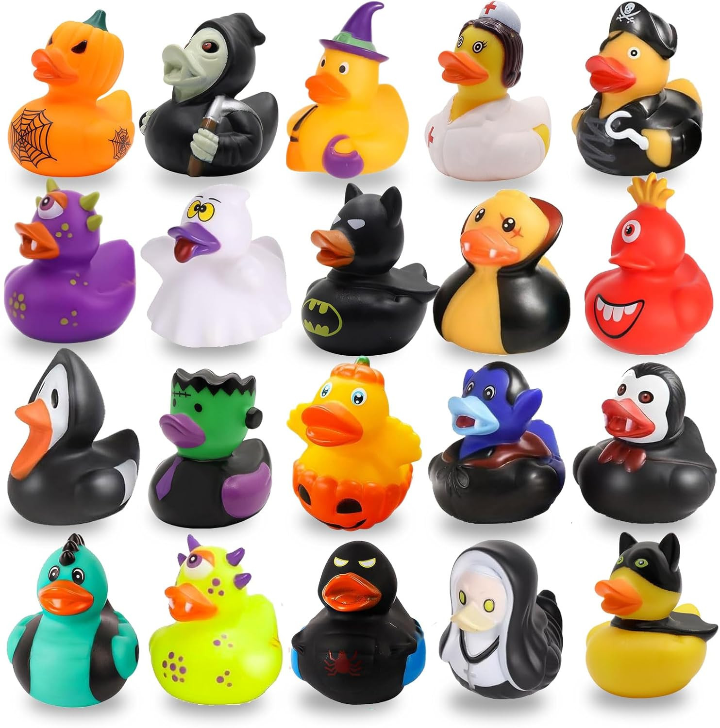 Halloween Party Favors 20PCS Rubber Ducks Bath Toys Assorted Duckies for Kids Halloween Decor Tri... | Amazon (US)