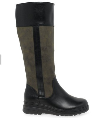 Heavenly Feet Comfort Woodley Knee High Boots Black/Khaki Size 5  | eBay | eBay UK
