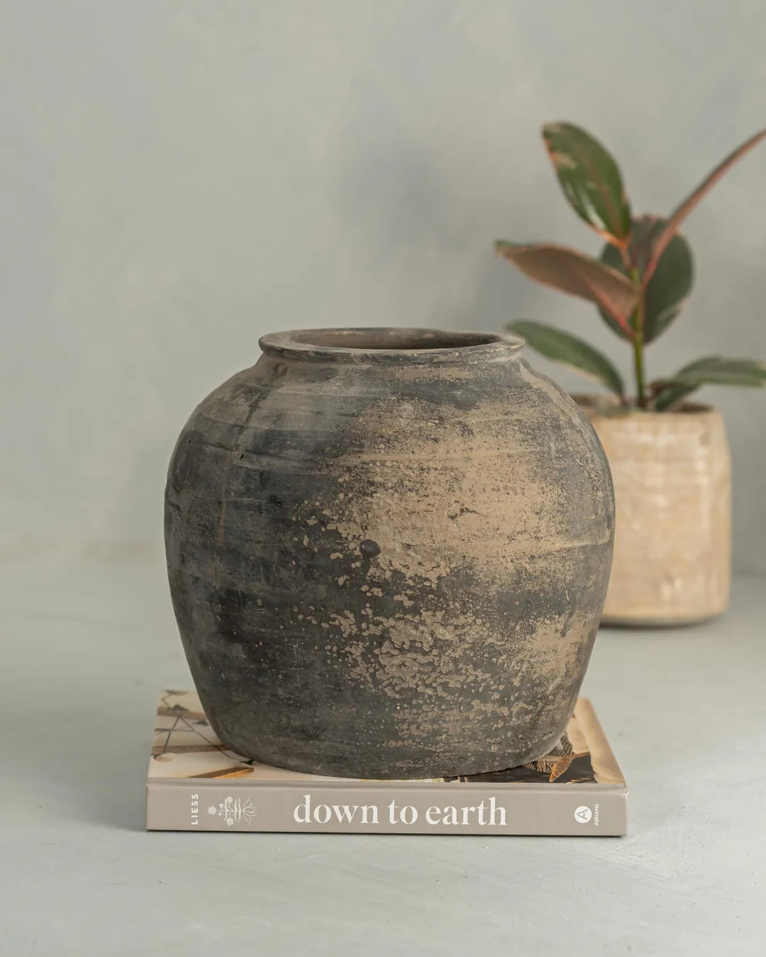 8"-10"  Vintage Black Grey Pot {No Handles} (Free Shipping) | Etsy (US)