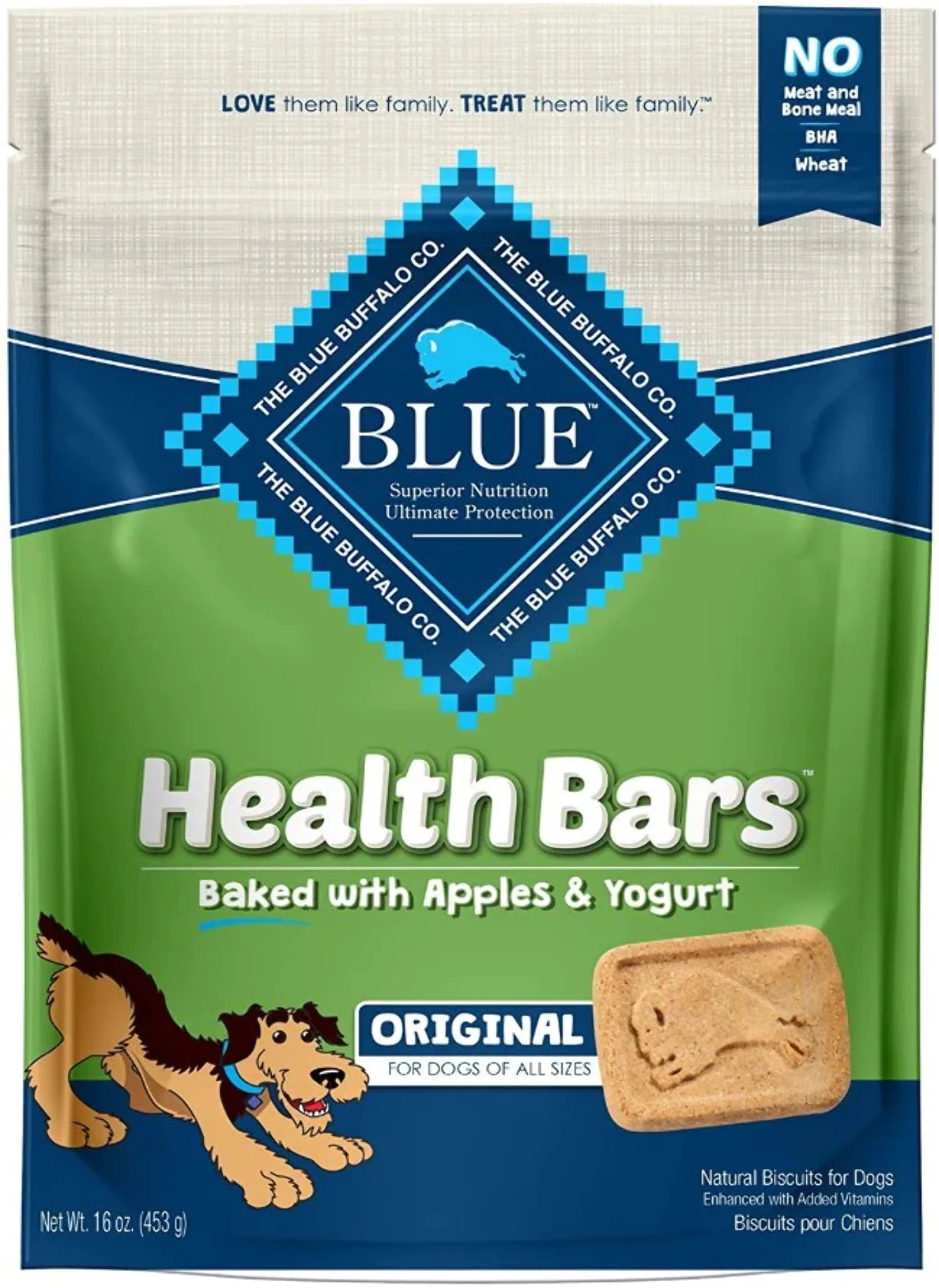 Blue Buffalo Health Bars Baked with Apples and Yogurt Natural Biscuits for Dogs | Walmart (US)