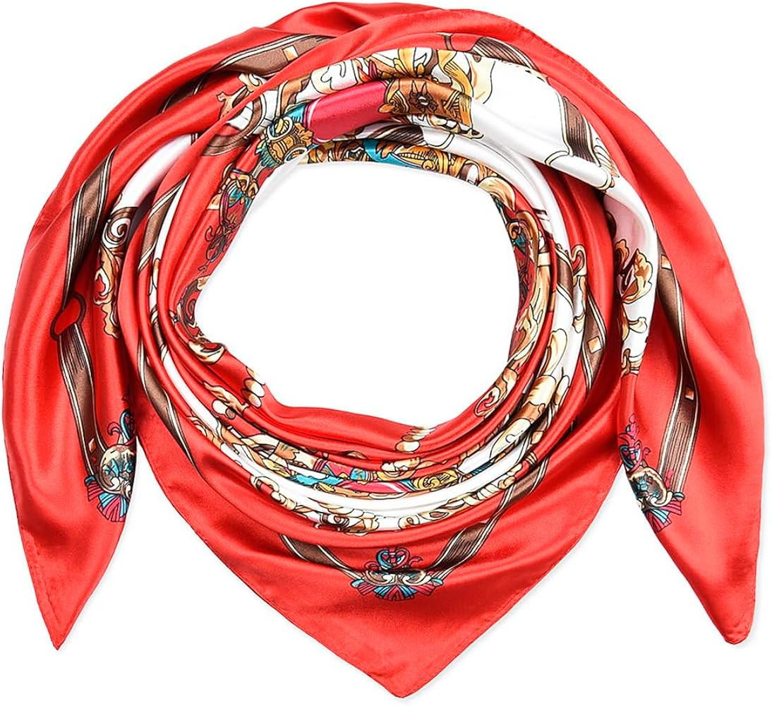 corciova 35x35 Large Square Satin Hair Scarf for Women – Silk-Feel Head Wrap, Night Protection,... | Amazon (US)