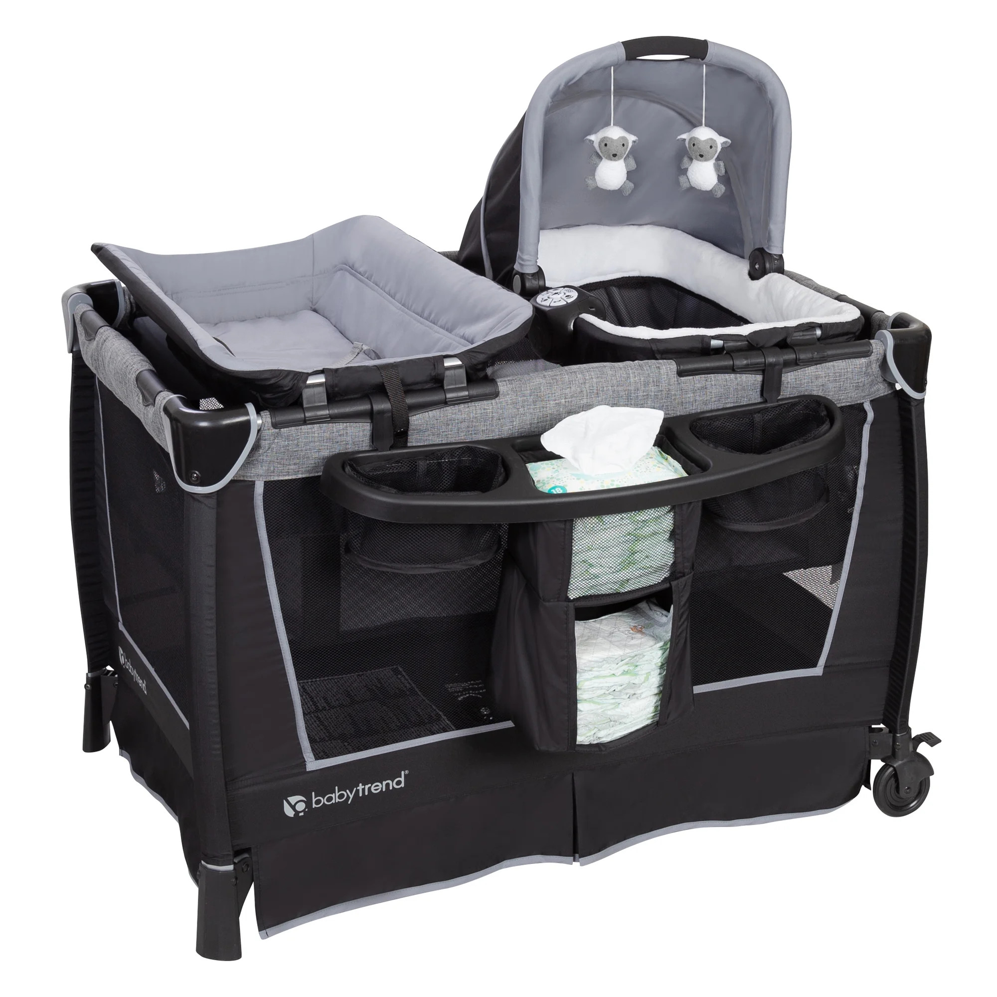 Baby Trend Simply Smart Nursery Center Playard with Bassinet and Travel Bag - Whisper Grey | Walmart (US)