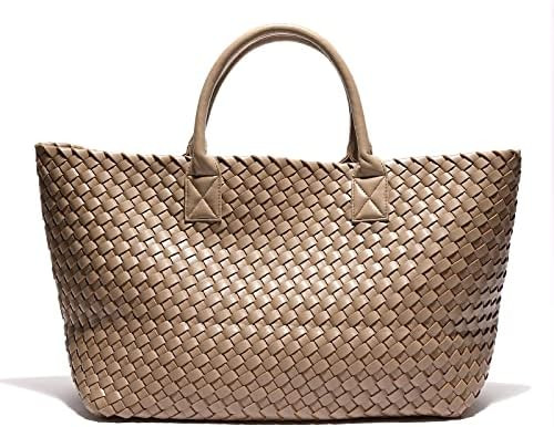 Woven Bag Shopper Bag Travel Handbags and Purses Women Tote Bag Large Capacity Shoulder Fashion B... | Amazon (US)