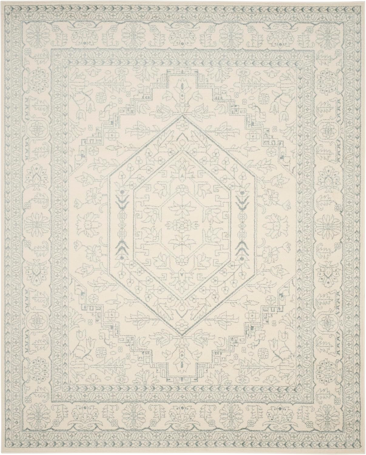 SAFAVIEH Area Rug 9x12 - Adirondack Collection - Large - Ivory & Slate, Oriental Medallion Design... | Amazon (US)