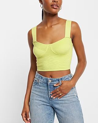 Ribbed Bustier Cropped Sweater Tank | Express