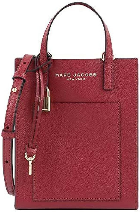 Marc Jacobs H001L03FA22 Mini Grind Pomegranate Red With Gold Hardware Leather Women's Micro Tote ... | Amazon (US)