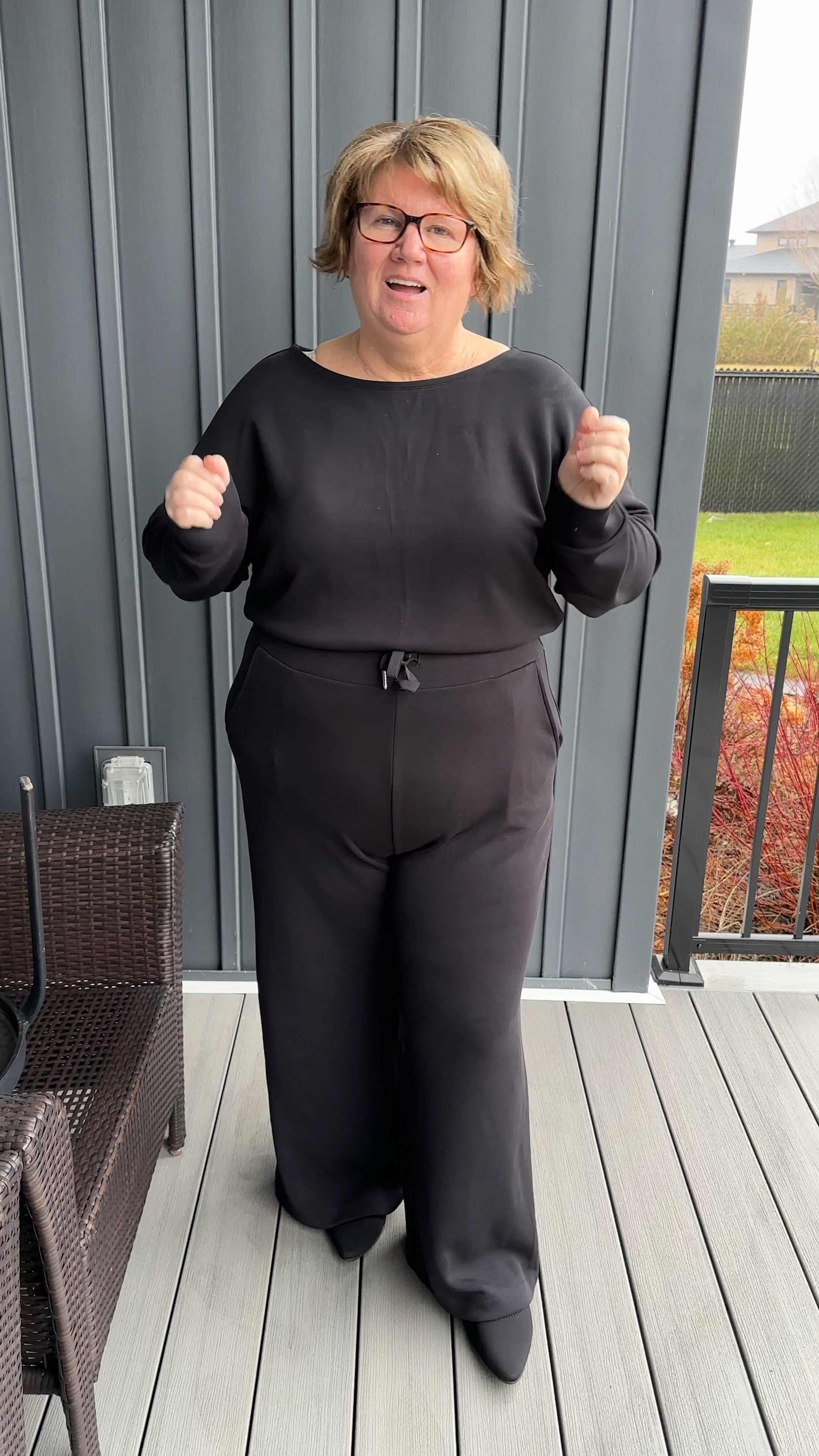 Spanx Air Essentials Off the Shoulder Jumpsuit. Black, size 1X petite. It’s available in regular, petite and tall lengths. Sizes XS to 3X.
It’s very comfortable and slimming!!
Save 12% on VIVAIA shoes with code CATHY12
To put it on, you step into it.
#jumpsuit #spanxplus #spanxpetite #airessentials #dressycasual #over50fashion #petiteover40 

#LTKmidsize #LTKplussize #LTKover40