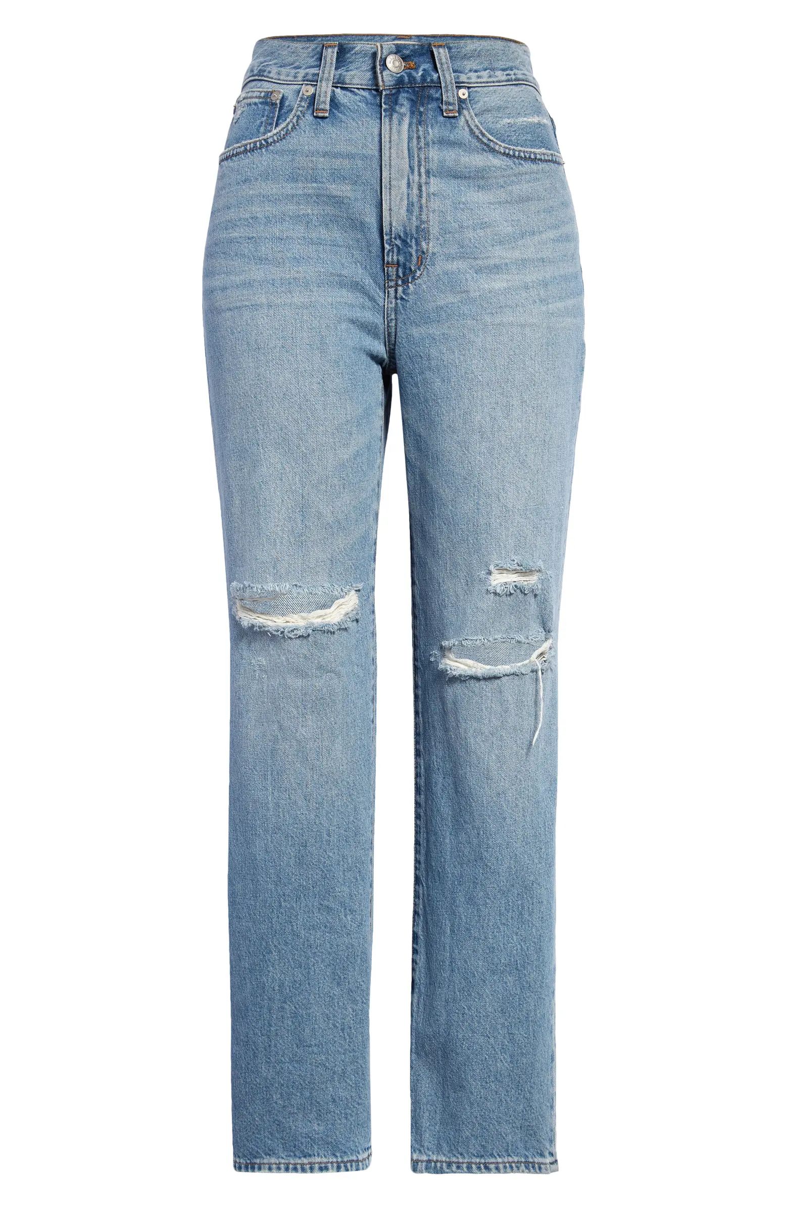 Madewell The Perfect Vintage Straight Ripped Jeans | Nordstrom | Nordstrom