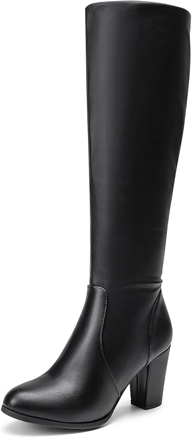DREAM PAIRS Women's Chunky Heel Knee High and Up Boots | Amazon (US)